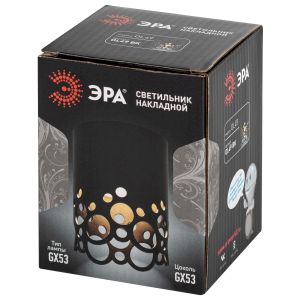 Светильник настенно-потолочный спот ЭРА OL49 BK GX53 IP20 черный