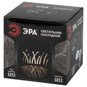 Светильник настенно-потолочный спот ЭРА OL54 BK под лампу GX53 черный IP20 Светильник настенно-потолочный спот ЭРА OL54 BK под лампу GX53 черный IP20