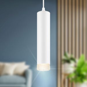 Светильник подвесной (подвес) ЭРА PL18 WH/CL MR16 GU10 потолочный цилиндр белый, прозрачный Светильник подвесной (подвес) ЭРА PL18 WH/CL MR16 GU10 потолочный цилиндр белый, прозрачный