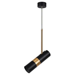 Светильник подвесной (подвес) ЭРА PL33 BK/GD MR16 GU10 потолочный цилиндр черный, золото