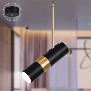 Светильник подвесной (подвес) ЭРА PL33 BK/GD MR16 GU10 потолочный цилиндр черный, золото