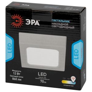 Светильник светодиодный ЭРА LED 20-12-6K накладной квадратный 12Вт 6500К