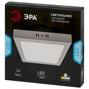 Светильник светодиодный ЭРА LED 20-24-4K накладной квадратный 24Вт 4000К