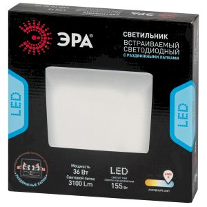 Светильник светодиодный встраиваемый ЭРА LED 12-36-6K квадратный регулируемый 36Вт 6500K Светильник светодиодный встраиваемый ЭРА LED 12-36-6K квадратный регулируемый 36Вт 6500K