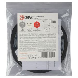 Светодиодная лента ЭРА LS2835 -9,6-120-12-4000K-IP65-1 year-5m дневной белый 5м
