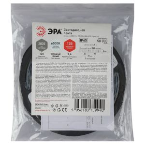 Светодиодная лента ЭРА LS2835 -9,6-120-12-6500K-IP65-1 year-5m (80/1440) Светодиодная лента ЭРА LS2835 -9,6-120-12-6500K-IP65-1 year-5m (80/1440)