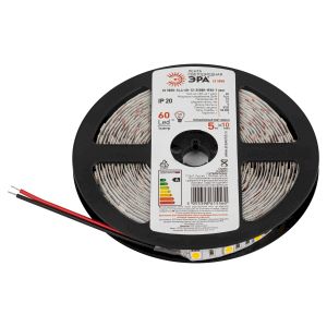 Светодиодная лента ЭРА LS5050-14,4-60-12-3500K-IP20-1 year-5m теплый белый свет, 5м
