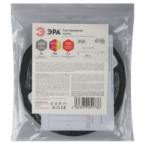 Светодиодная лента ЭРА LS5050 -7,2-30-12-RGB-IP65-1 year-5m RGB 5м
