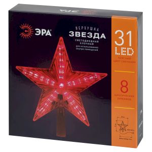 Светодиодная новогодняя фигура ЭРА ENGEV-02 елочная верхушка Звезда 21 см 220V Светодиодная новогодняя фигура ЭРА ENGEV-02 елочная верхушка Звезда 21 см 220V