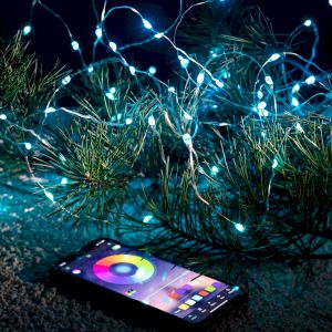 Светодиодная новогодняя гирлянда ЭРА ЕGNIG - PU нить с управлением через мобильное приложение 5м RGB 50LED