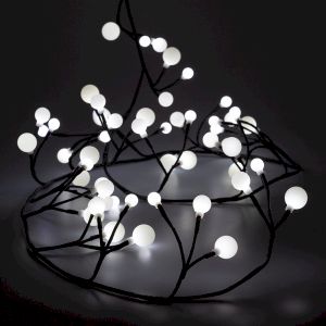 Светодиодная новогодняя гирлянда ЭРА  ЕNIG - 24 Жемчужная ветвь, нить, 2,4 м, холодный свет, 72 LED