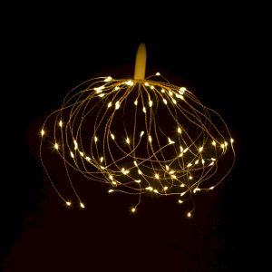 Светодиодная новогодняя гирлянда ЭРА ENIS-90W подвесной светильник Салют теплый белый 90 led 2*AA