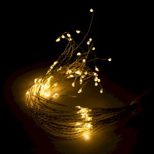 Светодиодная новогодняя гирлянда ЭРА ENIS-90W подвесной светильник Салют теплый белый 90 led 2*AA