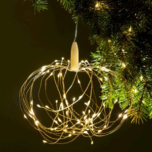 Светодиодная новогодняя гирлянда ЭРА ENIS-90W подвесной светильник Салют теплый белый 90 led 2*AA