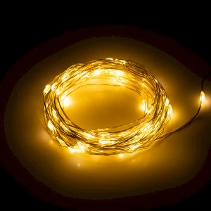 Светодиодная новогодняя гирлянда Intro Holiday INNR-01Z нить теплый свет 10 м 100 microled IP20 Светодиодная новогодняя гирлянда Intro Holiday INNR-01Z нить теплый свет 10 м 100 microled IP20