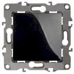 12-1004-06 ЭРА Выключатель двойной, 10АХ-250В, IP20, без м.лапок, Эра12, чёрный (10/100/2500)