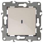 12-1102-02 ЭРА Выключатель с подсветкой, 10АХ-250В, IP20, Эра12, слоновая кость (10/100/3200)