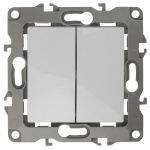 12-1104-01 ЭРА Выключатель двойной, 10АХ-250В, IP20, Эра12, белый (10/100/2800)