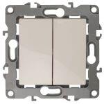 12-1106-02 ЭРА Переключатель двойной, 10АХ-250В, IP20, Эра12, слоновая кость (10/100/3200)