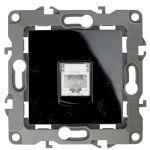 12-3105-06 ЭРА Розетка телефонная RJ11, IP20, Эра12, чёрный (10/100/2400)