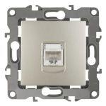 12-3107-04 ЭРА Розетка информационная RJ45, IP20, Эра12, шампань (10/100/3200)