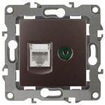 12-3110-13 ЭРА Розетка комбинированная RJ45+TV, IP20, Эра12, бронза (10/100/3200)