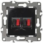 12-3112-06 ЭРА Розетка аудио двойная, IP20, Эра12, чёрный (10/100/3200)