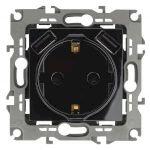 12-4109-06 ЭРА Розетка 2P+E 16A-250В, штор. с 2xUSB 5В-3А, Эра12, чёрный (10/100/2000)