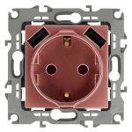 12-4109-14 ЭРА Розетка 2P+E 16A-250В, штор. с 2xUSB 5В-3А, Эра12, медь (10/100/2000)