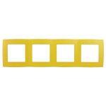 12-5004-21 ЭРА Рамка на 4 поста, Эра12, жёлтый (10/100/2000)