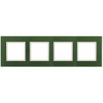 14-5104-27 ЭРА Рамка на 4 поста, стекло, Эра Elegance, зелёный+сл.кость (5/25/900)
