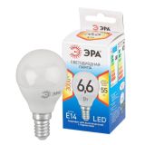 Лампа светодиодная ЭРА LED P45-9W-827-E14 QX (диод, шар, 6,6 Вт, теплый свет, E14)