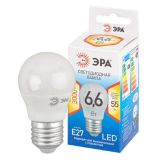 Лампа светодиодная ЭРА LED P45-9W-827-E27 QX (диод, шар, 6,6 Вт, теплый свет, E27)