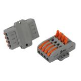 Клемма ЭРА NO-225-400 проходная с монтажной площадкой 222-2414Р с рычагами 4 полюса 0.08-2.5/4 мм2 (упаковка 10 шт.)