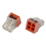 Клемма ЭРА NO-225-364 быстрозажимная 773-604 прозрачная 4-проводная 0.75-4.0 мм2 (упаковка 50 шт.)