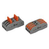 Клемма ЭРА NO-225-395 проходная 222-2413 с рычагами 3 полюса 0.08-2.5/4 мм2 упаковка 15 шт