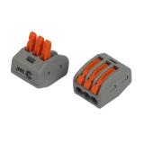 Клемма ЭРА NO-225-346 универсальная 222-413 с рычагами 3-проводная 0.08-2.5/4 мм2 (упаковка 100 шт.)