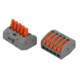 Клемма ЭРА NO-225-348 универсальная 222-415 с рычагами 5-проводная 0.08-2.5/4 мм2 (упаковка 50 шт.)