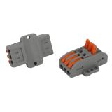 Клемма ЭРА NO-225-454 проходная с монтажной площадкой 222-2413Р с рычагами 3 полюса 0.08-2.5/4 мм2 (упаковка 2 шт.)