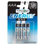 Батарейки Трофи LR03-4BL ENERGY MAX Alkaline (40/960/30720)