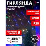 ENIS-01R ЭРА Гирлянда LED Сеть 1,8 м*1,5 м RGB, 220V, IP20 (60/720)