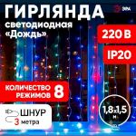 ENIZ-01M ЭРА Гирлянда LED Дождь/Занавес 1,8 м*1,5 м мультиколор 8 режимов, 220V, IP20 (60/720)