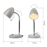 ЭРА наст.светильник N-116-Е27-40W-GY серый (16/96)