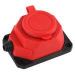 K-1e-RED-IP44 ЭРА Колодка каучуковая с/з 1гн 16A IP44 красная (24/240/1440)