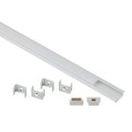 Комплект с врезным анодированным профилем ЭРА 2206 с фланцем 21х6мм 2м CAB251