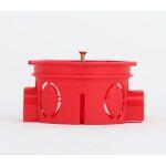 Коробка установочная ЭРА  KUTS-68-42-s-red усиленная для твердых стен с саморезами, стыковочные узлы красная IP20