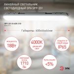 Линейный светодиодный светильник ЭРА SPP-201-0-40K-018 18Вт 4000К 1710Лм IP65 600 матовый