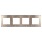 Рамка для розеток и выключателей ЭРА Серия 12 12-5104-04 на 4 поста, Сатин, шампань