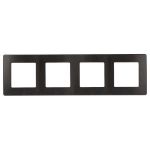 Рамка для розеток и выключателей ЭРА Серия 12 12-5104-05 на 4 поста, Сатин, антрацит