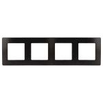 Рамка для розеток и выключателей ЭРА Серия 12 12-5104-06 на 4 поста, Сатин, чёрный